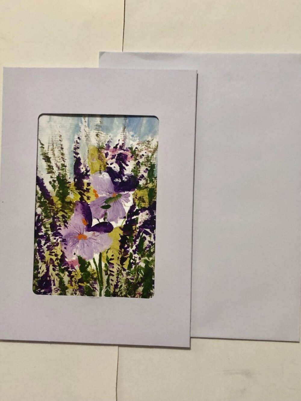 Watercolor Meadow Flowers Card with Envelope